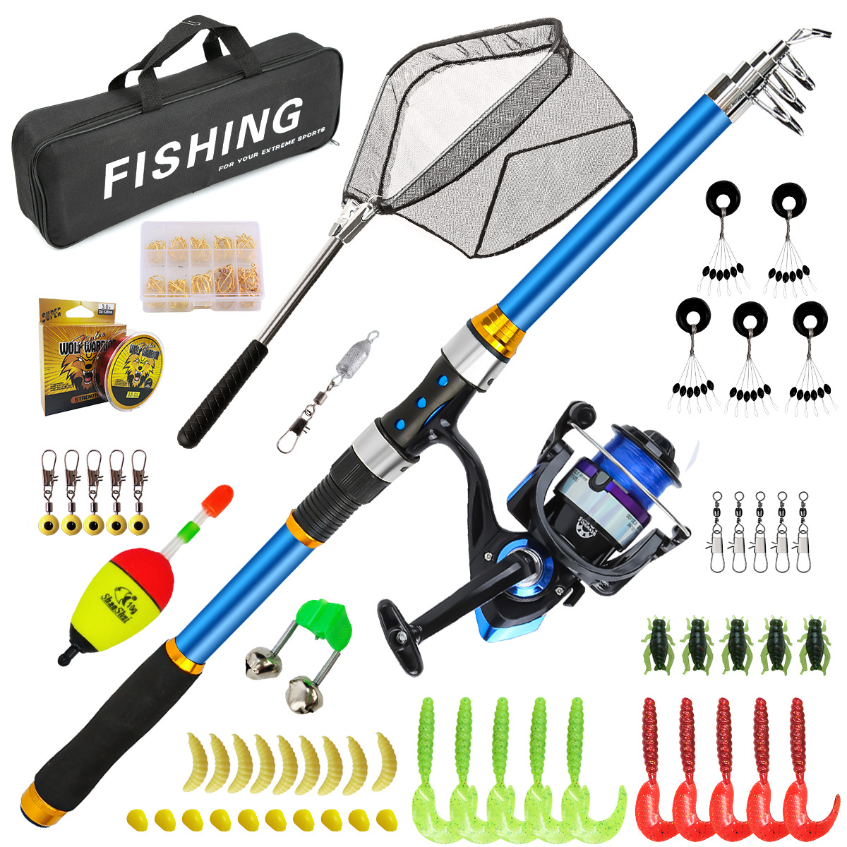 Freshwater Line - Set di canne da pesca telescopiche