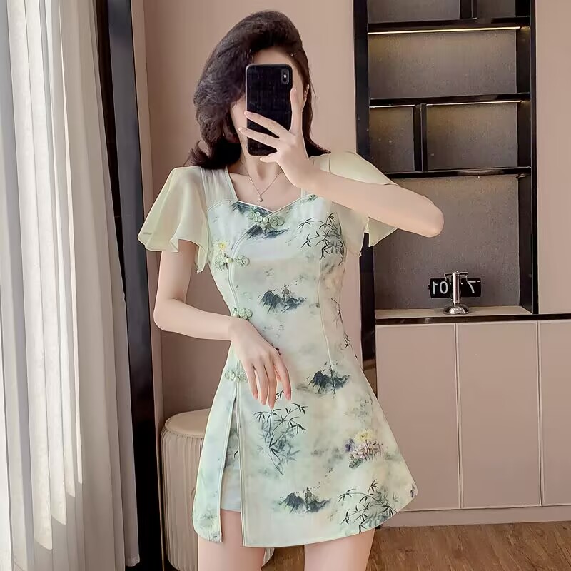 Fly Line - Estate stile cinese dolce cheongsam set